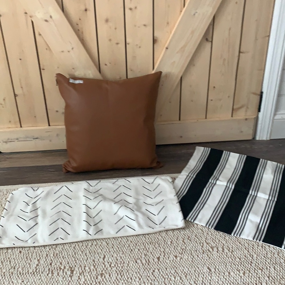 Woven nook throw pillow cover trio nwot